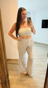 Bandeau Top with Palazzo Pants Set-Outfit Sets-Kori America-Small-Blue Stripe-Inspired Wings Fashion