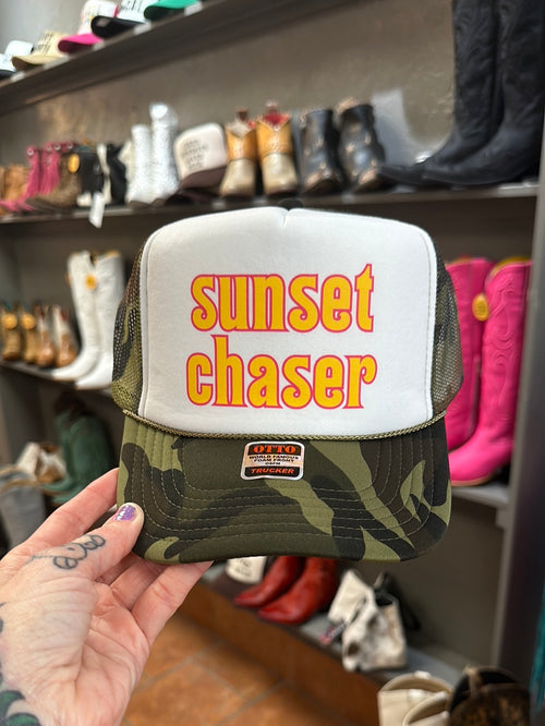Graphic Trucker Cap-Hats-Babe Wholesale-Camo/Sunset-Inspired Wings Fashion