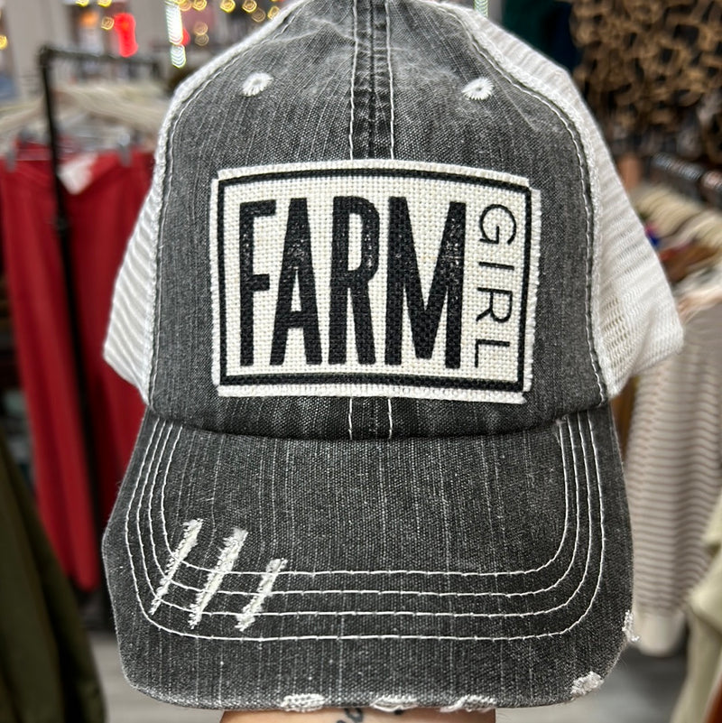 Farm Girl Mesh Cap-Hats-DK Handmade-Charcoal & Tan-Inspired Wings Fashion