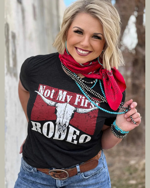 Not My First Rodeo Tee-Shirts & Tops-Texas True Threads-Small-Black-Inspired Wings Fashion