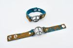 Peace Sign Cuff-Cuff-Jennifer Ponson-Turquoise Brown-Inspired Wings Fashion