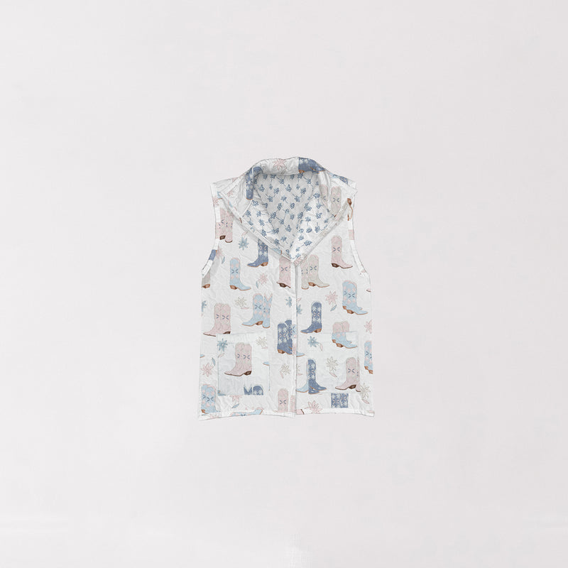 Daisy Boots Quilted Vest-Vest-Ida Mae-Pastel-Small-Inspired Wings Fashion
