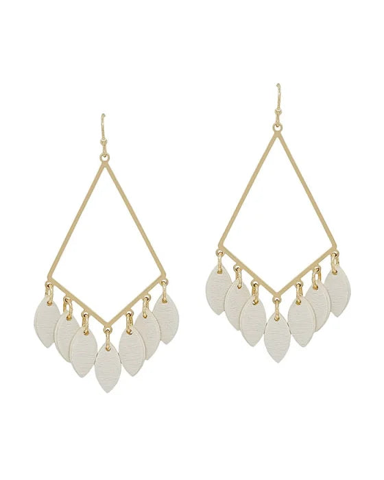 Wood Leaf Charm Earrings-Earrings-What's Hot Jewelry-Inspired Wings Fashion