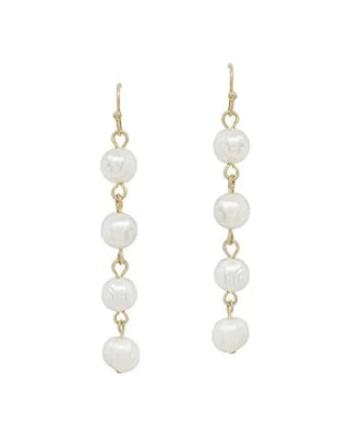 Drop Freshwater Pearl Earrings-Earrings-What's Hot Jewelry-Inspired Wings Fashion