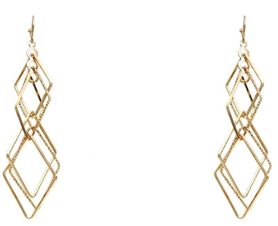 Layered Diamond Earring-Earrings-What's Hot Jewelry-Gold-Inspired Wings Fashion