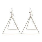 Double Layered Triangle Earrings-Earrings-What's Hot Jewelry-Silver-Inspired Wings Fashion