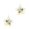 Acrylic and Gold Flower Earrings-Earrings-What's Hot Jewelry-Multi-Inspired Wings Fashion
