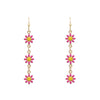 Flower and Gold Chain Earrings-Earrings-What's Hot Jewelry-Pink-Inspired Wings Fashion