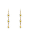 Flower and Gold Chain Earrings-Earrings-What's Hot Jewelry-White-Inspired Wings Fashion