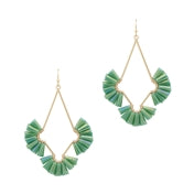 Fanned Crystal Earring-Earrings-What's Hot Jewelry-Green-Inspired Wings Fashion