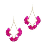 Fanned Crystal Earring-Earrings-What's Hot Jewelry-Hot Pink-Inspired Wings Fashion