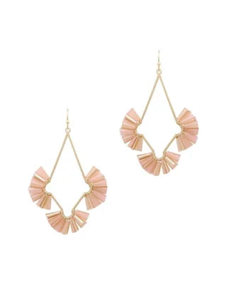 Fanned Crystal Earring-Earrings-What's Hot Jewelry-Light Pink-Inspired Wings Fashion
