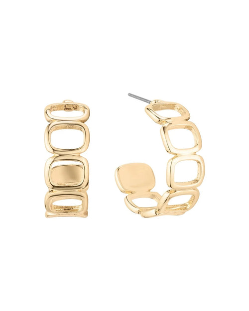Open Rectangle Hoop Earrings-Earrings-What's Hot Jewelry-Inspired Wings Fashion