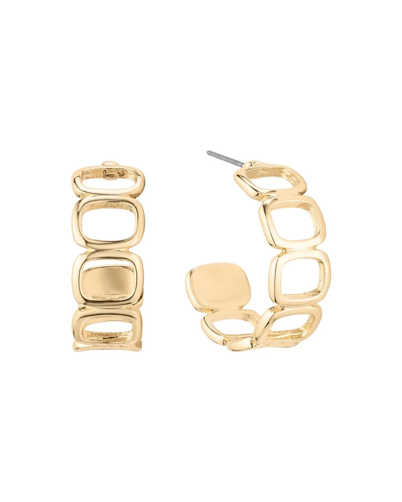 Open Rectangle Hoop Earrings-Earrings-What's Hot Jewelry-Inspired Wings Fashion