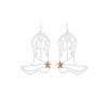 Metal Cowboy Boot Earrings-Earrings-What's Hot Jewelry-White-Inspired Wings Fashion