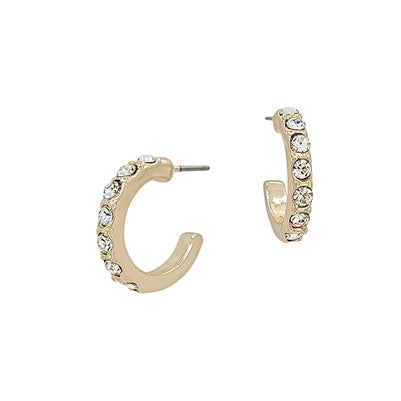 Clear Crystal and Gold Hoop Earring-Earrings-What's Hot Jewelry-Inspired Wings Fashion