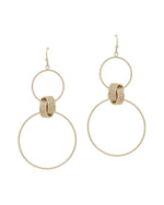 Open Circles with Textured Knot Earrings-Earrings-What's Hot Jewelry-Gold-Inspired Wings Fashion