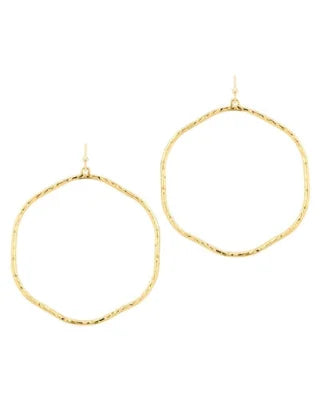 Hammered Thin Hoop Earrings-Earrings-What's Hot Jewelry-Gold-Inspired Wings Fashion