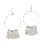 Open Circle with Bar Accents Earrings-Earrings-What's Hot Jewelry-Silver-Inspired Wings Fashion