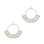 Crystals on Open Circle Earrings-Earrings-What's Hot Jewelry-White-Inspired Wings Fashion