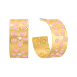 Daisy Hoop Earrings-Earrings-What's Hot Jewelry-Pink-Inspired Wings Fashion