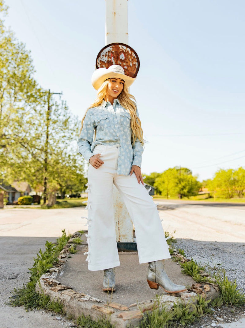 Markie Shirt-Tops-Tasha Polizzi-Washed Blue-Small-Inspired Wings Fashion