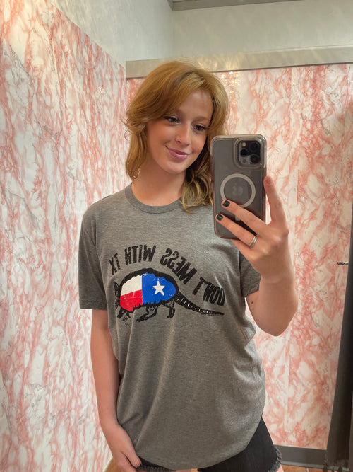 Don't Mess with Texas Tee-Shirts & Tops-Texas True Threads-Small-Grey-Inspired Wings Fashion