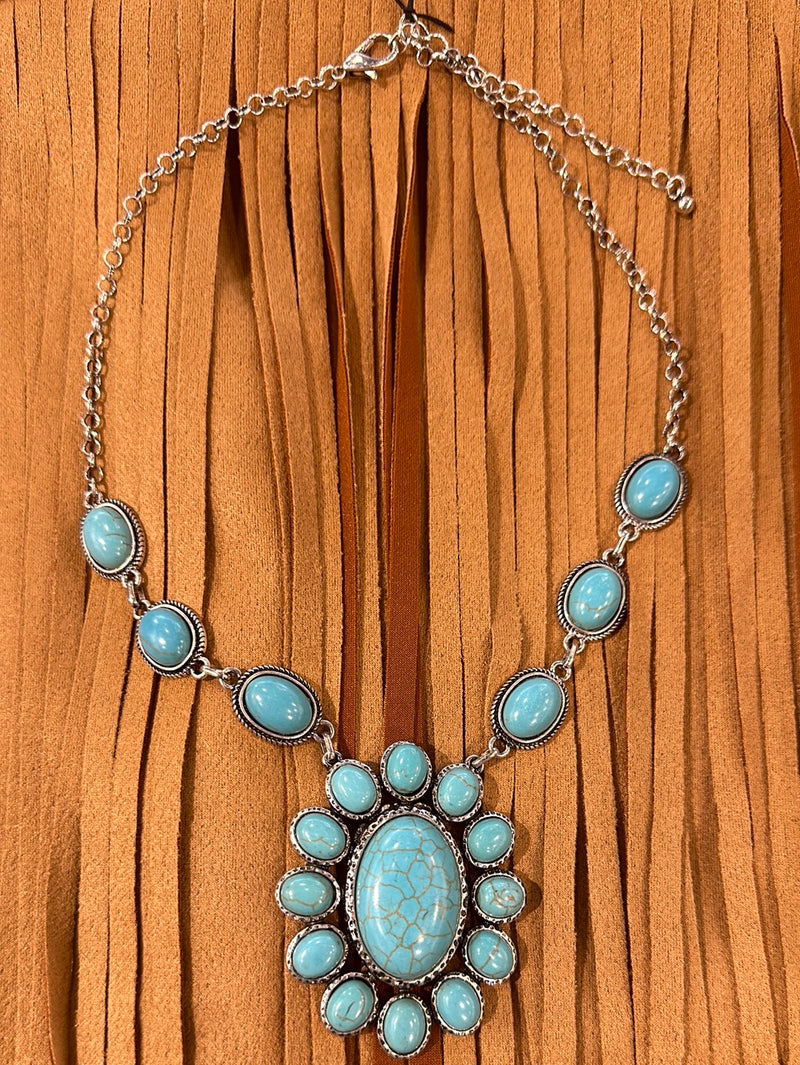 Squash Blossom Necklace-Necklaces-Lost and Found Trading Company-Turquoise-Inspired Wings Fashion