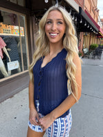 Scallop Vest-Vest-She+Sky-Navy-Small-Inspired Wings Fashion