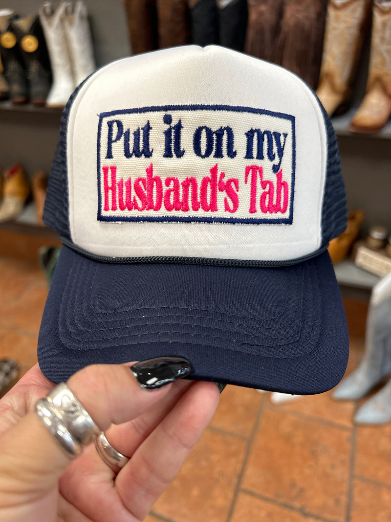 Husband's Tab Trucker Hat-hat-Lucky Girl Boutique-Dark Blue-Inspired Wings Fashion