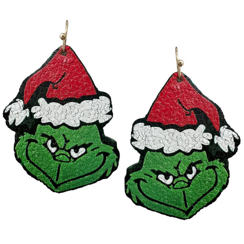 Grinch Smile Earrings-Earrings-What's Hot Jewelry-Inspired Wings Fashion