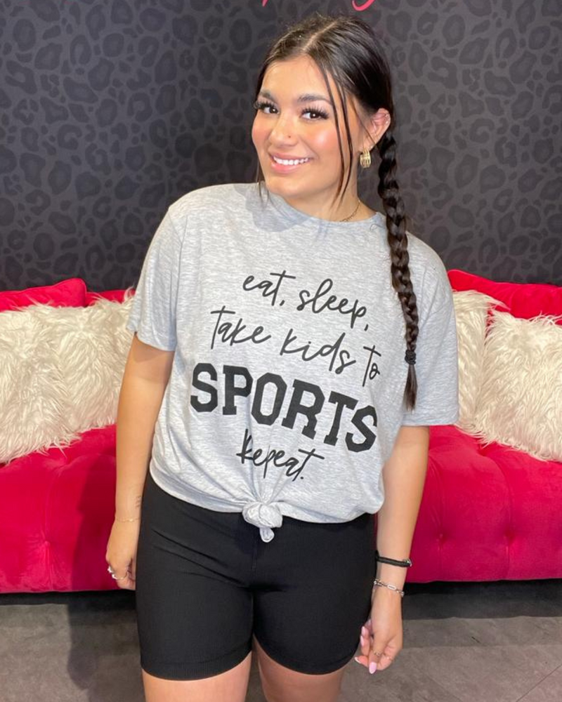 Eat Sleep Kids Repeat T-Shirt-T-Shirt-Fox and Owl Apparel-Small-Grey-Inspired Wings Fashion
