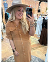 Button Up Gauze Dress-Dresses-Umgee-Small-Camel-Inspired Wings Fashion