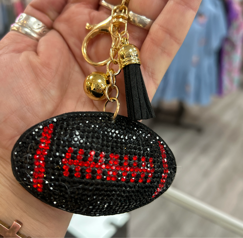 Football Sequin Keychains-Keychains-Whatever Shine-Black-Inspired Wings Fashion