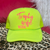 Neon Yellow Trophy Wife Trucker Cap-Hats-Raisin Arrows-Inspired Wings Fashion