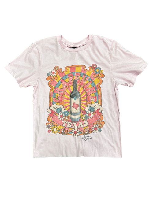 Grapevine Groovy Tee-Shirts & Tops-Bohemian Cowgirl-Pink-Small-Inspired Wings Fashion