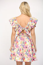 Pleated Mini Dress-Dress-Fate by LFD-Pink Multi-Small-Inspired Wings Fashion