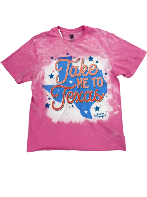 To Texas Tee-Top-Bohemian Cowgirl-Pink-Small-Inspired Wings Fashion