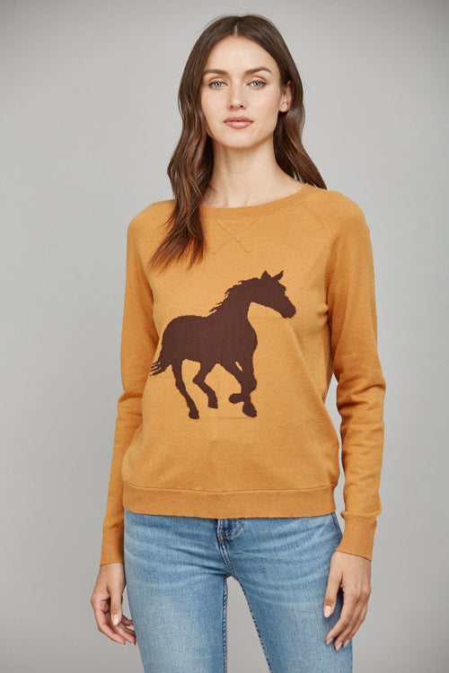 Horse Sweater-sweater-Fate by LFD-Cognac-Small-Inspired Wings Fashion