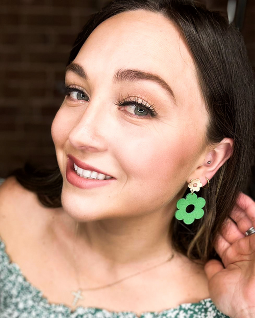 Flower Drop Earring-Earrings-What's Hot Jewelry-Green-Inspired Wings Fashion