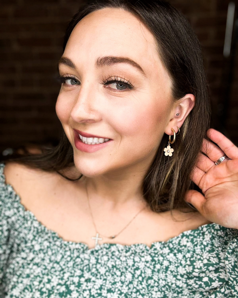 Flower Hoop Earrings-Earrings-What's Hot Jewelry-Inspired Wings Fashion
