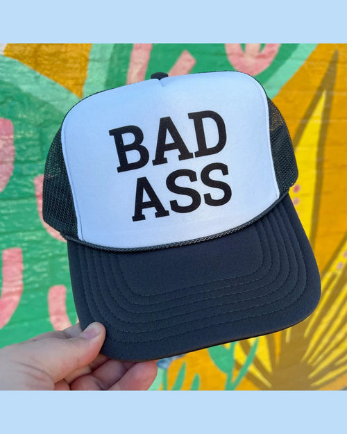 Bad Ass Trucker Cap-Hats-Turquoise and Tequila-Inspired Wings Fashion