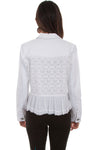 Georgette Ruffle Jacket-Jackets-Scully-White-Small-Inspired Wings Fashion