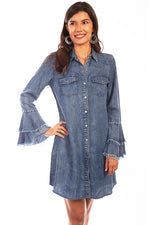 Denim Yoke Shirt Dress-Dresses-Scully-Denim-Small-Inspired Wings Fashion