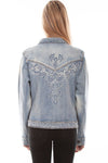 Beaded Denim Jacket-Jackets-Scully-Denim-Small-Inspired Wings Fashion