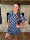 Checkered Denim Mini Dress-Dress-Jade by Jane-Denim-Small-Inspired Wings Fashion