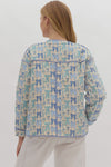 Bow Print Jacket-Coats & Jackets-Entro-Blue Multi-Small-Inspired Wings Fashion