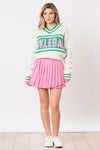 Pickleball V-Neck Sweater-Sweaters-Peach Love California-White-Small-Inspired Wings Fashion