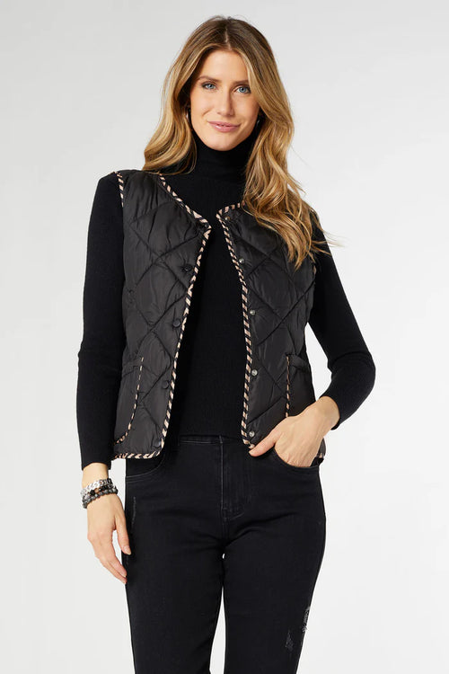 Braylin Reversible Quilted Vest-Vest-tgbBRANDS:Coco+Carmen,Whispers-Black-S/M-Inspired Wings Fashion