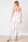 Color Ribbon Tiered Maxi Dress-dress-Peach Love California-Multi White-Small-Inspired Wings Fashion